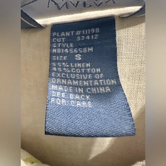 Napa Valley Size S Linen/Cotton Short Sleeve Button Down Shirt EUC - Picture 4 of 7